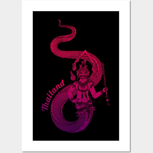 Thailand Naga – Figure Of Spiritual Good Fortune T-Shirt Wall Art by VintCam